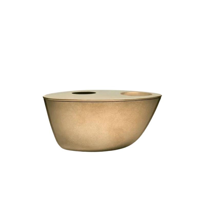 Aesop Brass Oil Burner – sculptural oil diffuser, investment-cast solid brass with organic asymmetric form