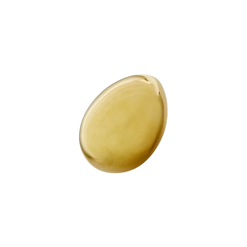 Carl Auböck Brass Egg Paperweight — polished brass desk object, sculptural egg form with subtle shadow