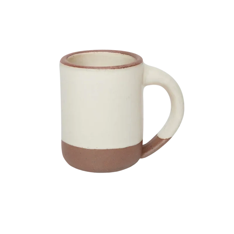 East Fork The Mug – ceramic coffee mug, warm Panna Cotta glaze with iron speckles and unglazed rim