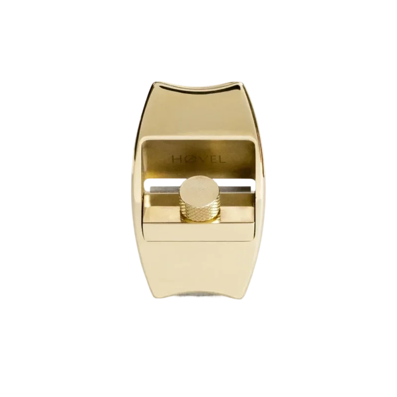 Makers Cabinet Høvel — precision brass pencil plane sharpener with knurled thumbscrew
