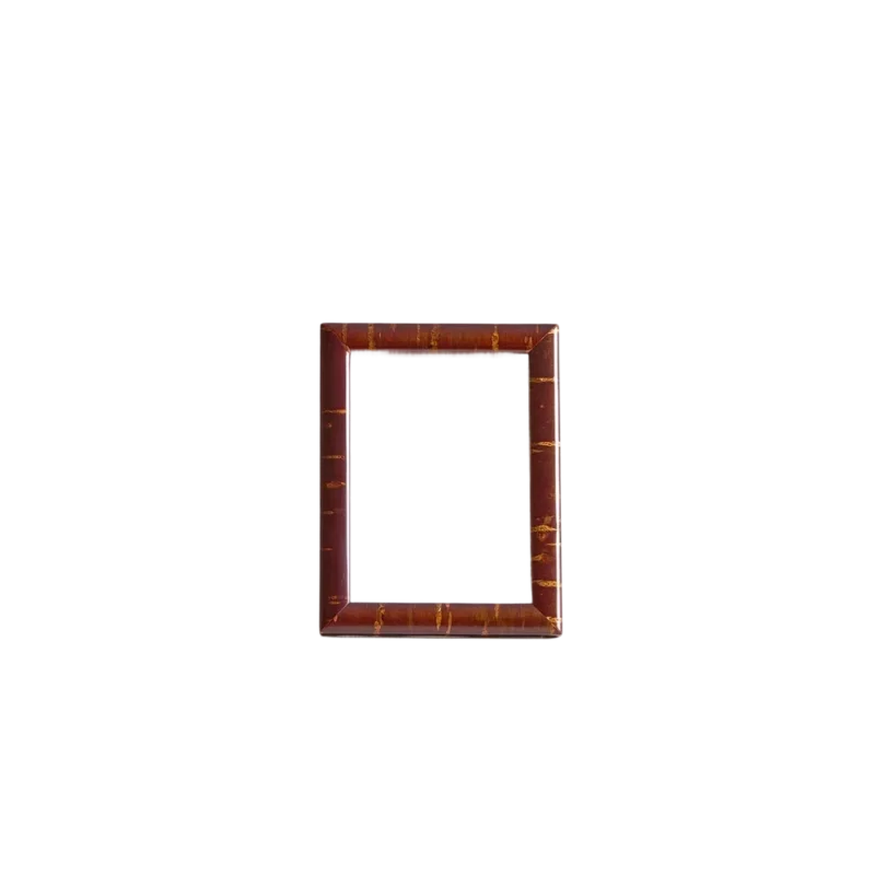 Denshiro Cherry Bark Photo Frame — kabazaiku wood frame, rich reddish-brown cherry bark with natural grain pattern