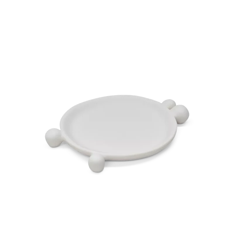 Tina Frey Designs Bubble Platter — hand-sculpted resin serving platter, white matte finish with organic bubble feet