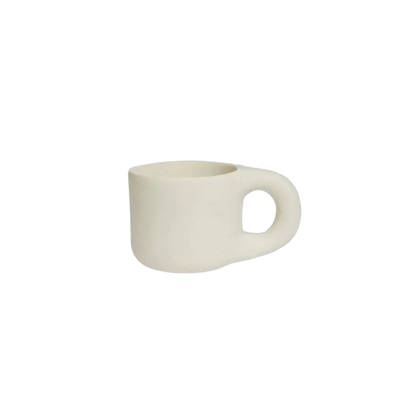 Toogood Dough Mug Cream — sculptural ceramic mug, cream speckled stoneware with organic curved handle