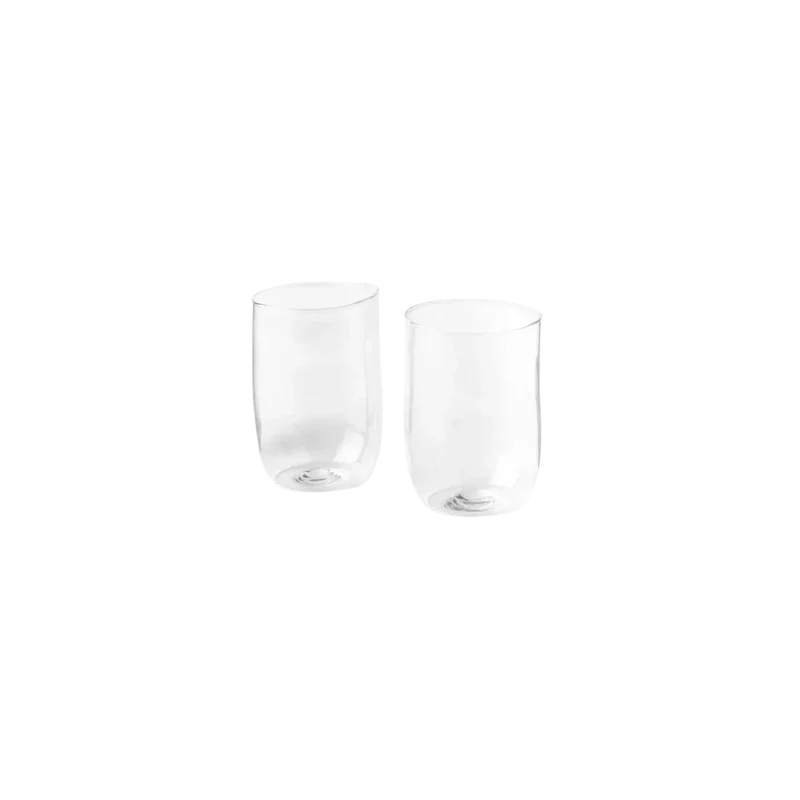 Malfatti Glass Medium Glasses — handmade borosilicate drinking glasses, clear glass with organic curves and visible pontil marks