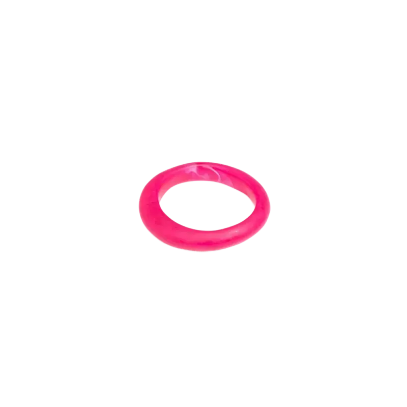 Dinosaur Designs Small Organic Bangle — hand-poured resin bangle in hot pink with marble swirl pattern