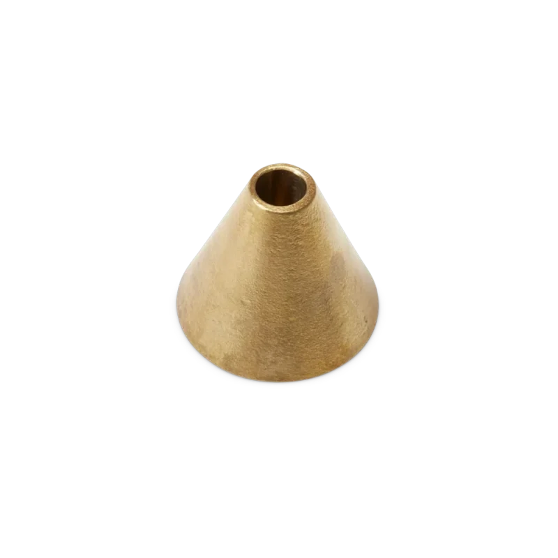 Nousaku S/N Brass Pen Stand, sand-cast conical brass pen holder and paperweight with natural patina