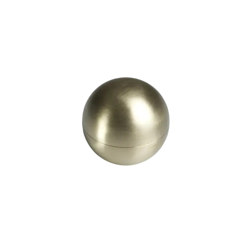 Felix Ure Titan Brass Puzzle — CNC-machined brass sphere, brushed finish with visible seam line