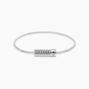 Le Gramme Pyramid Guilloché Cable Bracelet Le 9g