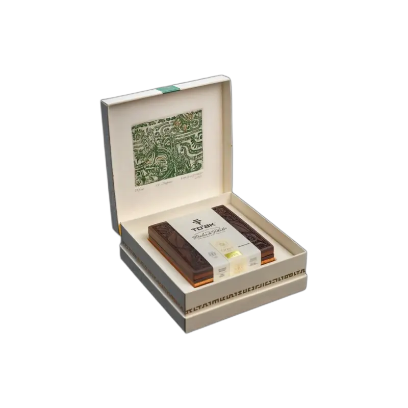 To'ak Masters Series El Jaguar — chocolate gift set with Enriquestuardo jaguar art print and Spanish Elm case