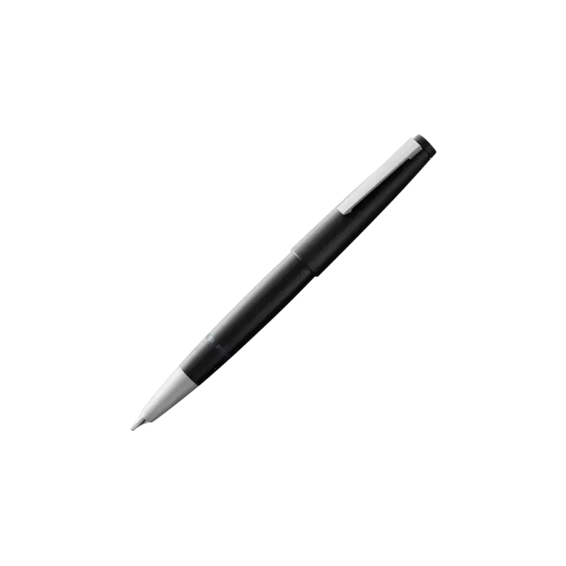 LAMY 2000 Fountain Pen, black Makrolon body with brushed stainless steel clip and nib, seamless barrel design